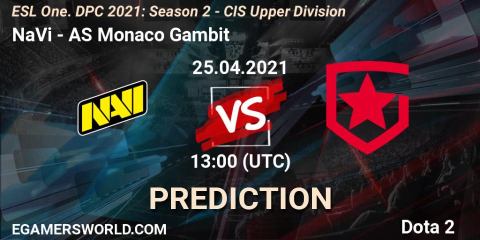 NaVi - AS Monaco Gambit: ennuste. 25.04.21, Dota 2, ESL One. DPC 2021: Season 2 - CIS Upper Division