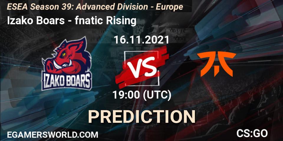 Izako Boars - fnatic Rising: ennuste. 16.11.21, CS2 (CS:GO), ESEA Season 39: Advanced Division - Europe