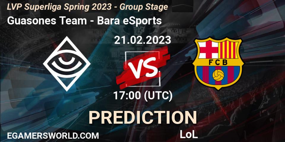 Guasones Team - Barça eSports: ennuste. 21.02.2023 at 19:00, LoL, LVP Superliga Spring 2023 - Group Stage