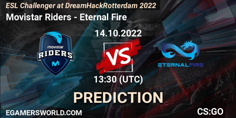 Movistar Riders - Eternal Fire: ennuste. 14.10.22, CS2 (CS:GO), ESL Challenger at DreamHack Rotterdam 2022