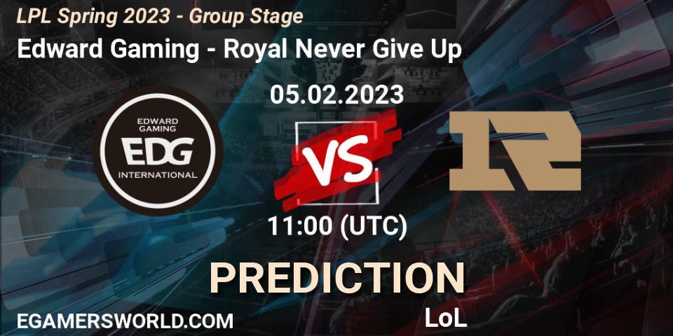 Edward Gaming - Royal Never Give Up: ennuste. 05.02.23, LoL, LPL Spring 2023 - Group Stage
