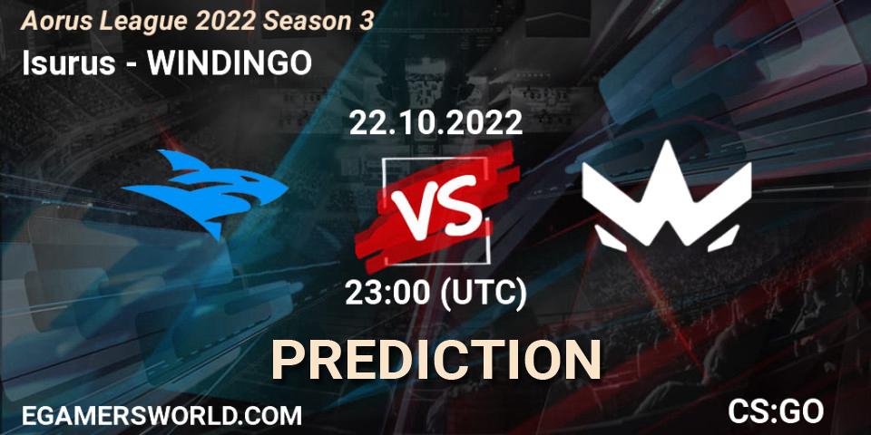 Isurus - WINDINGO: ennuste. 23.10.22, CS2 (CS:GO), Aorus League 2022 Season 3