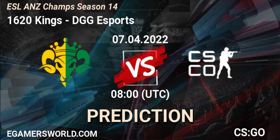 1620 Kings - DGG Esports: ennuste. 07.04.2022 at 08:00, Counter-Strike (CS2), ESL ANZ Champs Season 14