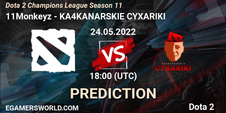 11Monkeyz - KA4KANARSKIE CYXARIKI: ennuste. 24.05.2022 at 15:00, Dota 2, Dota 2 Champions League Season 11