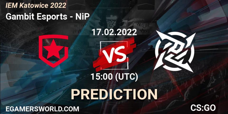 Gambit Esports - NiP: ennuste. 17.02.22, CS2 (CS:GO), IEM Katowice 2022