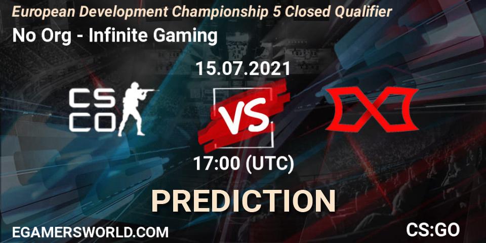 No Org - Infinite Gaming: ennuste. 15.07.2021 at 17:00, Counter-Strike (CS2), European Development Championship 5 Closed Qualifier