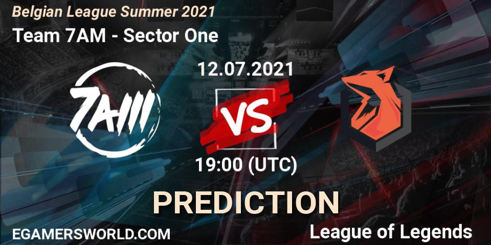 Team 7AM - Sector One: ennuste. 14.06.2021 at 18:00, LoL, Belgian League Summer 2021