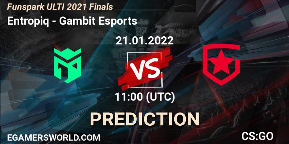 Entropiq - Gambit Esports: ennuste. 21.01.22, CS2 (CS:GO), Funspark ULTI 2021 Finals