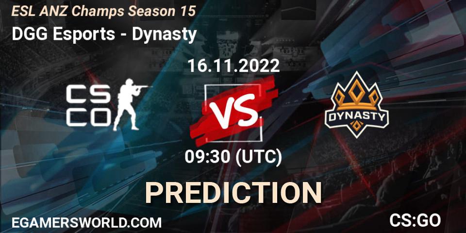 DGG Esports - Dynasty: ennuste. 16.11.22, CS2 (CS:GO), ESL ANZ Champs Season 15