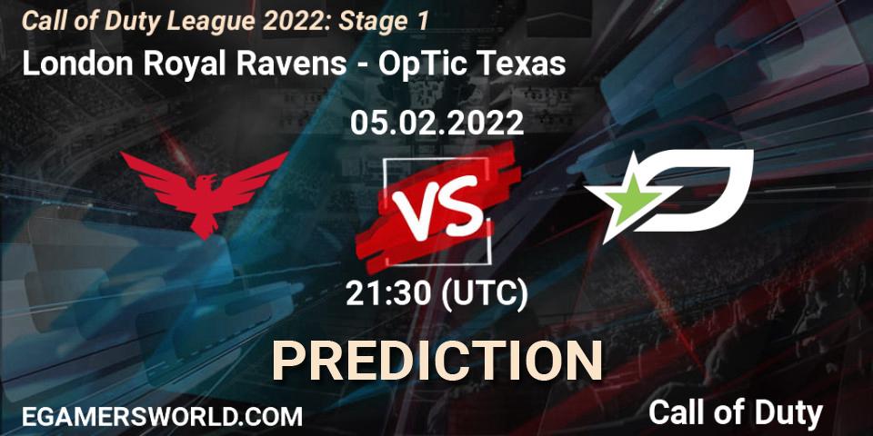 London Royal Ravens - OpTic Texas: ennuste. 05.02.22, Call of Duty, Call of Duty League 2022: Stage 1