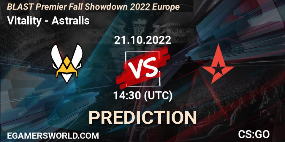 Vitality - Astralis: ennuste. 21.10.22, CS2 (CS:GO), BLAST Premier Fall Showdown 2022 Europe