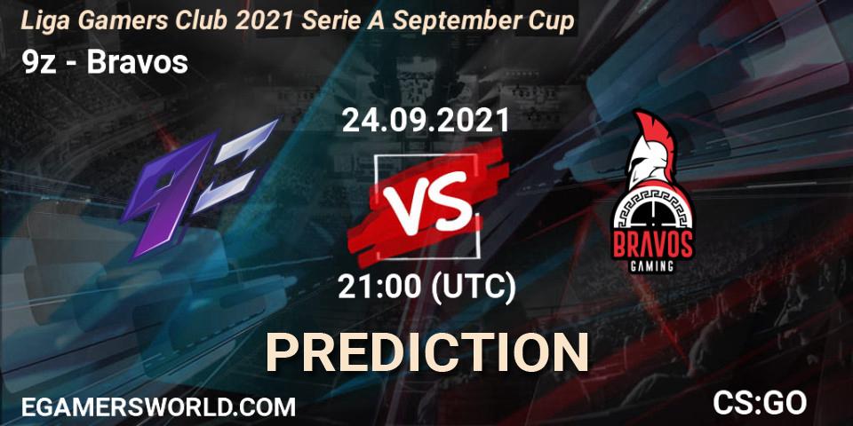 9z - Bravos: ennuste. 24.09.2021 at 21:00, Counter-Strike (CS2), Liga Gamers Club 2021 Serie A September Cup