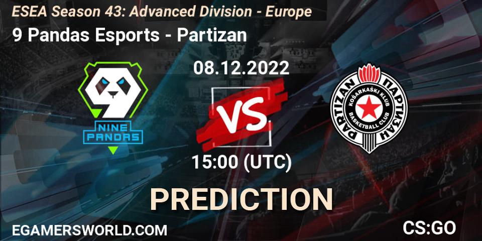 9 Pandas Esports - Partizan: ennuste. 08.12.22, CS2 (CS:GO), ESEA Season 43: Advanced Division - Europe