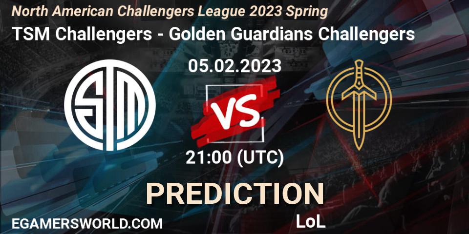 TSM Challengers - Golden Guardians Challengers: ennuste. 05.02.23, LoL, NACL 2023 Spring - Group Stage