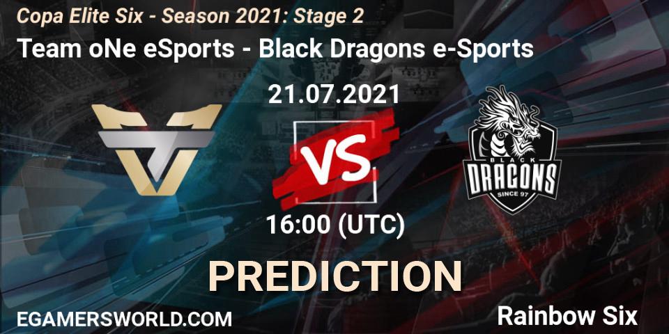 Team oNe eSports - Black Dragons e-Sports: ennuste. 21.07.2021 at 16:00, Rainbow Six, Copa Elite Six - Season 2021: Stage 2