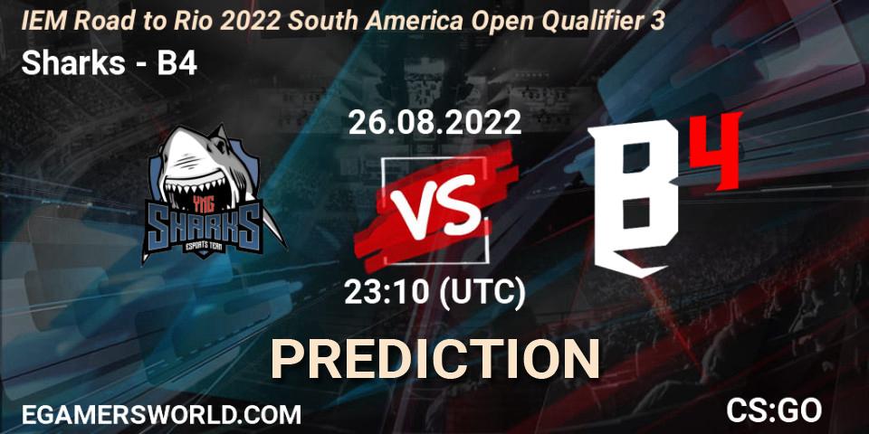 Sharks - B4: ennuste. 26.08.2022 at 23:10, Counter-Strike (CS2), IEM Road to Rio 2022 South America Open Qualifier 3