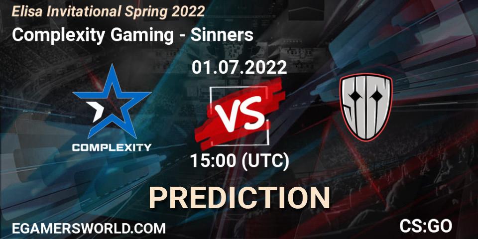 Complexity Gaming - Sinners: ennuste. 01.07.2022 at 15:20, Counter-Strike (CS2), Elisa Invitational Spring 2022
