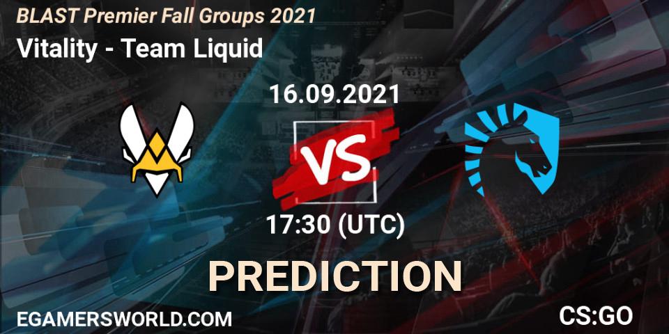 Vitality - Team Liquid: ennuste. 16.09.2021 at 17:30, Counter-Strike (CS2), BLAST Premier Fall Groups 2021