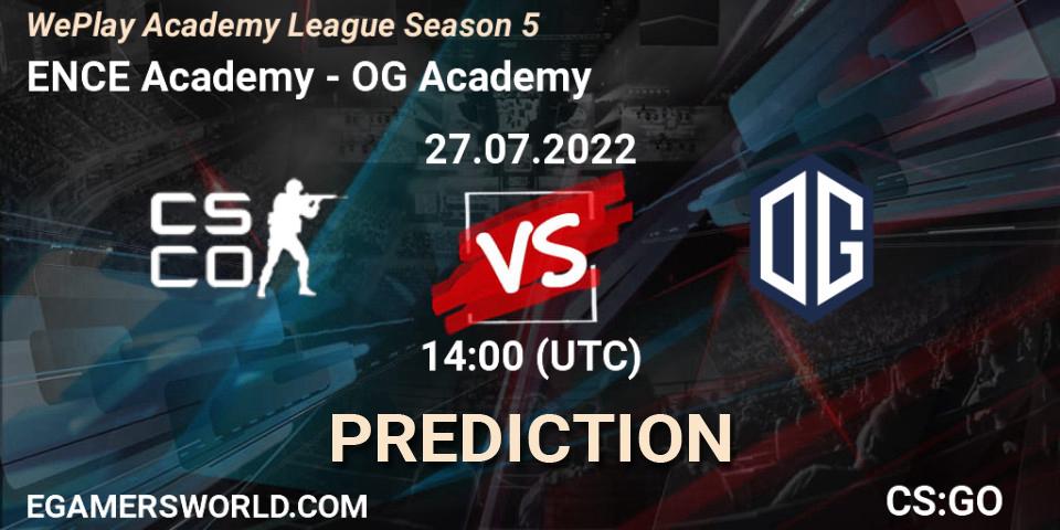 ENCE Academy - OG Academy: ennuste. 27.07.2022 at 14:50, Counter-Strike (CS2), WePlay Academy League Season 5