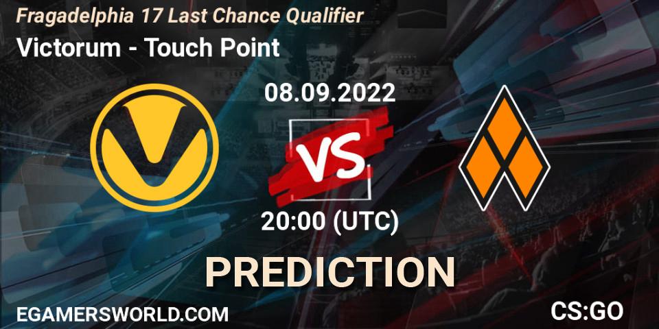 Victorum - Touch Point: ennuste. 08.09.2022 at 21:00, Counter-Strike (CS2), Fragadelphia 17 Last Chance Qualifier