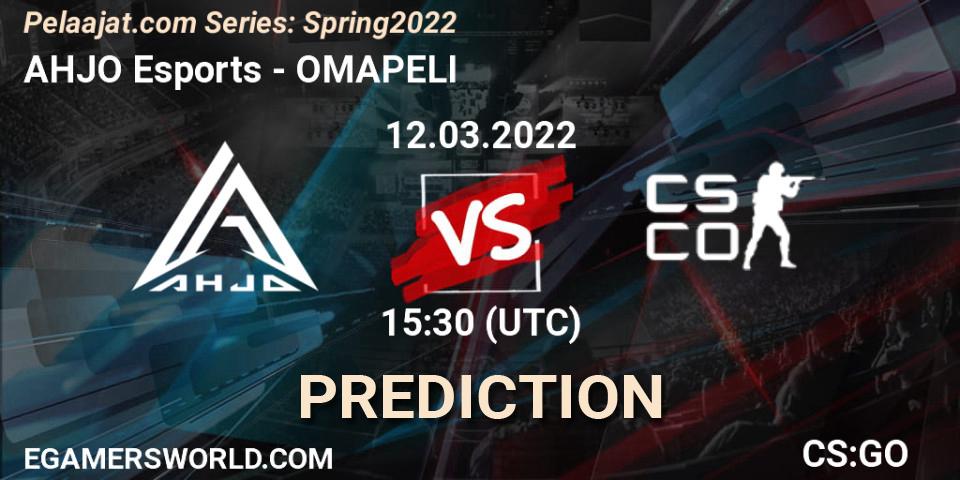 AHJO Esports - OMAPELI: ennuste. 12.03.2022 at 15:30, Counter-Strike (CS2), Pelaajat.com Series: Spring 2022