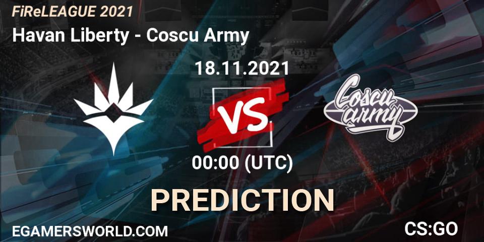 Havan Liberty - Coscu Army: ennuste. 18.11.2021 at 00:15, Counter-Strike (CS2), FiReLEAGUE 2021