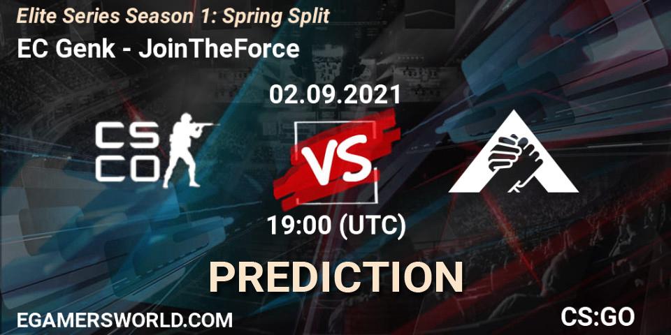 KRC Genk Esports - JoinTheForce: ennuste. 02.09.2021 at 18:25, Counter-Strike (CS2), Elite Series Season 1: Spring Split