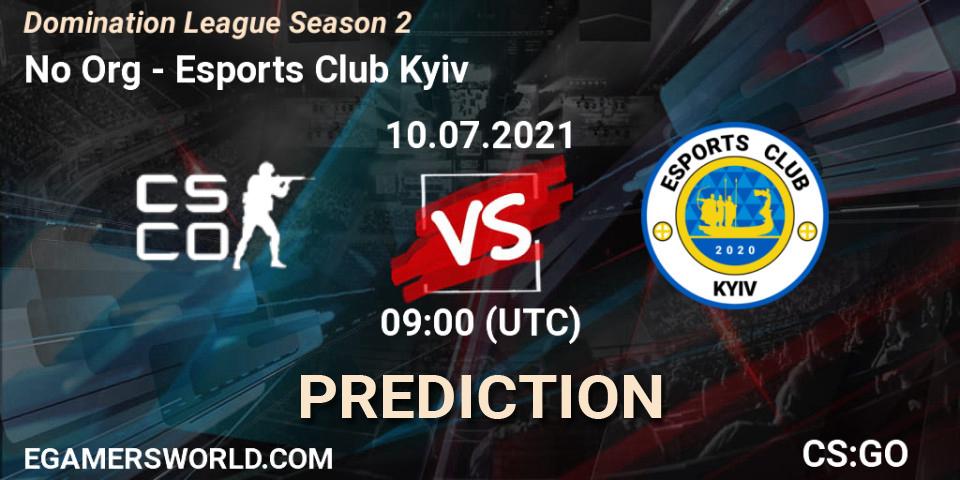 No Org - Esports Club Kyiv: ennuste. 10.07.2021 at 09:00, Counter-Strike (CS2), Domination League Season 2