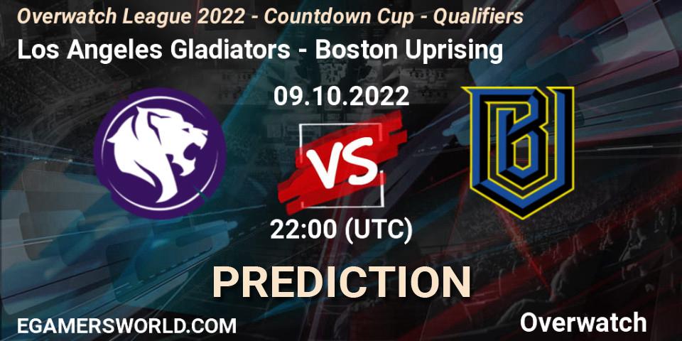 Los Angeles Gladiators - Boston Uprising: ennuste. 09.10.2022 at 22:30, Overwatch, Overwatch League 2022 - Countdown Cup - Qualifiers