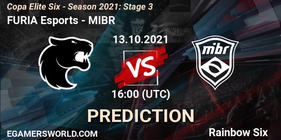 FURIA Esports - MIBR: ennuste. 13.10.2021 at 16:00, Rainbow Six, Copa Elite Six - Season 2021: Stage 3