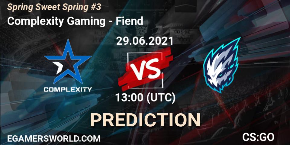 Complexity Gaming - Fiend: ennuste. 29.06.2021 at 13:00, Counter-Strike (CS2), Spring Sweet Spring #3
