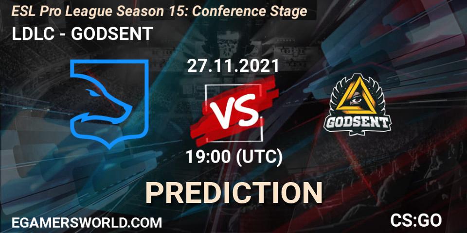 LDLC - GODSENT: ennuste. 27.11.2021 at 19:00, Counter-Strike (CS2), ESL Pro League Season 15: Conference Stage