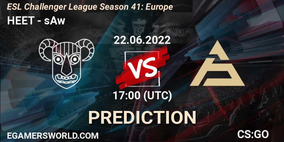 HEET - sAw: ennuste. 22.06.2022 at 17:00, Counter-Strike (CS2), ESL Challenger League Season 41: Europe