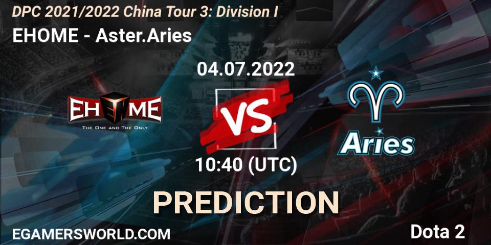 EHOME - Aster.Aries: ennuste. 04.07.22, Dota 2, DPC 2021/2022 China Tour 3: Division I