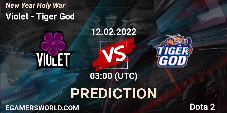 Violet - Tiger God: ennuste. 12.02.2022 at 03:17, Dota 2, New Year Holy War