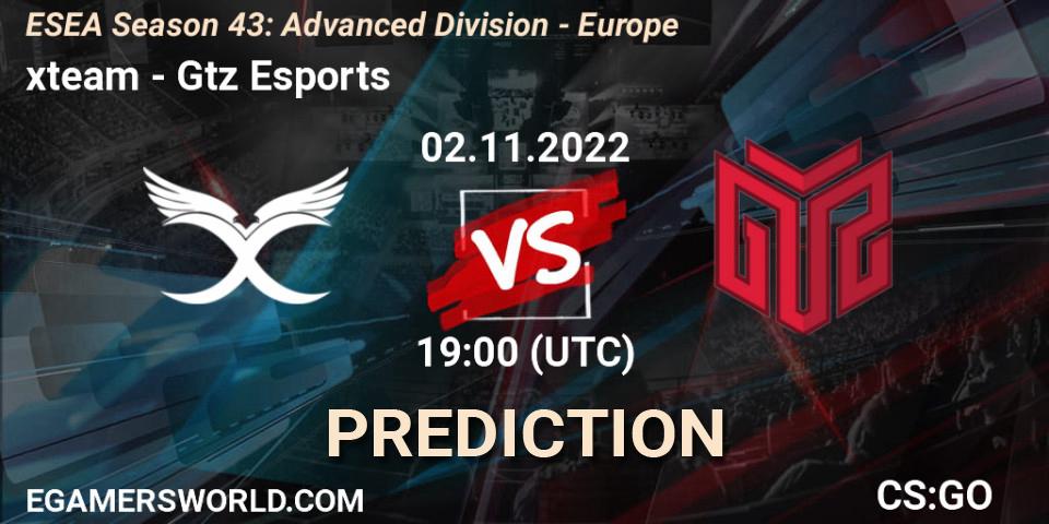 xteam - GTZ Bulls Esports: ennuste. 02.11.2022 at 19:00, Counter-Strike (CS2), ESEA Season 43: Advanced Division - Europe
