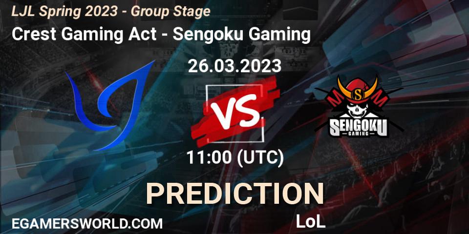 Crest Gaming Act - Sengoku Gaming: ennuste. 26.03.23, LoL, LJL Spring 2023 - Group Stage