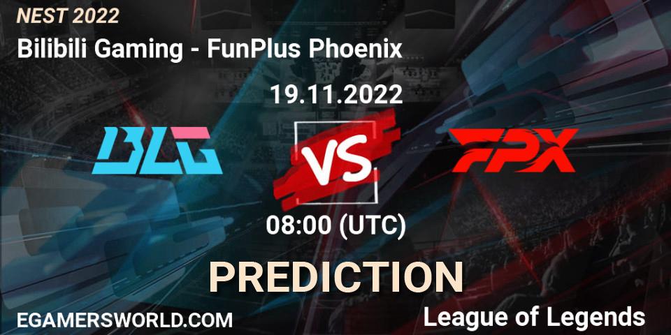 Bilibili Gaming - FunPlus Phoenix: ennuste. 19.11.2022 at 08:30, LoL, NEST 2022