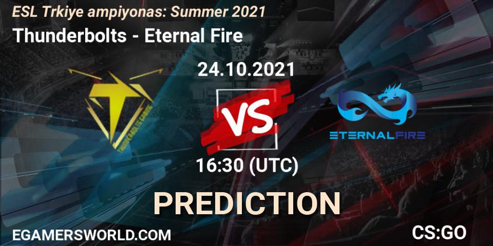 Thunderbolts - Eternal Fire: ennuste. 24.10.2021 at 16:40, Counter-Strike (CS2), ESL Türkiye Şampiyonası: Summer 2021