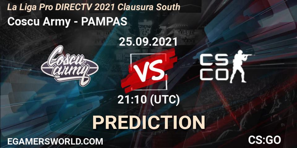 Coscu Army - PAMPAS: ennuste. 25.09.2021 at 21:10, Counter-Strike (CS2), La Liga Season 4: Sur Pro Division - Clausura