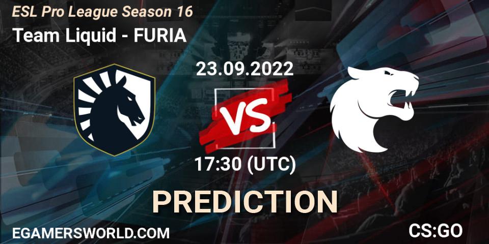 Team Liquid - FURIA: ennuste. 23.09.22, CS2 (CS:GO), ESL Pro League Season 16