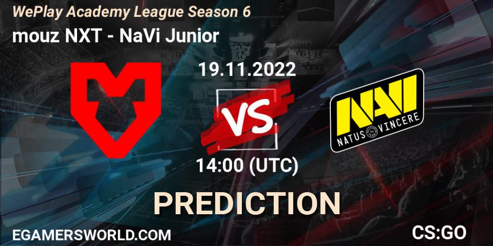 mouz NXT - NaVi Junior: ennuste. 19.11.2022 at 14:00, Counter-Strike (CS2), WePlay Academy League Season 6