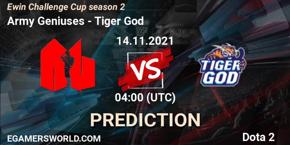 Army Geniuses - Tiger God: ennuste. 14.11.2021 at 04:13, Dota 2, Ewin Challenge Cup season 2