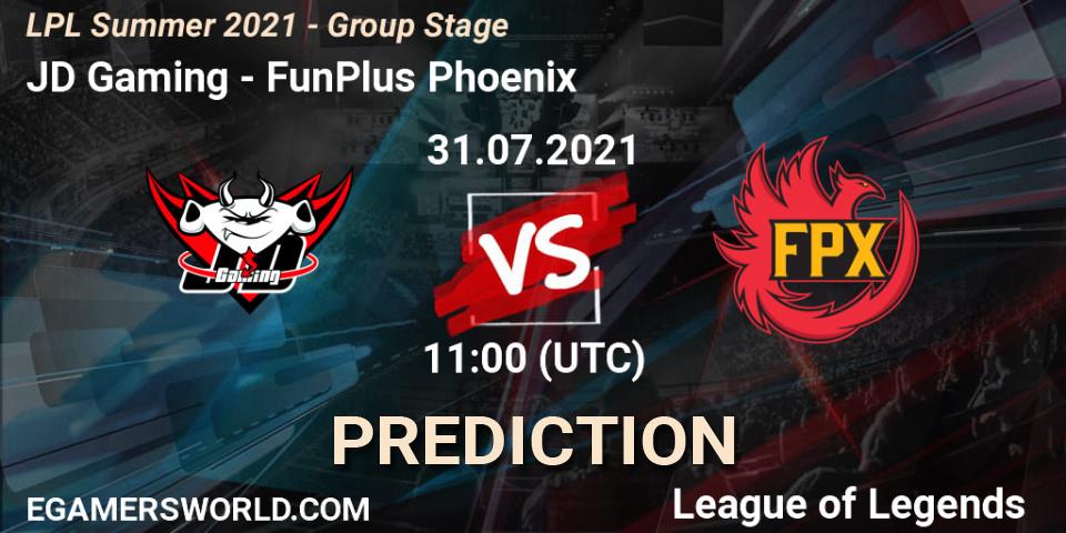 JD Gaming - FunPlus Phoenix: ennuste. 31.07.21, LoL, LPL Summer 2021 - Group Stage