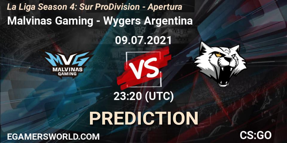Malvinas Gaming - Wygers Argentina: ennuste. 09.07.2021 at 23:20, Counter-Strike (CS2), La Liga Season 4: Sur Pro Division - Apertura