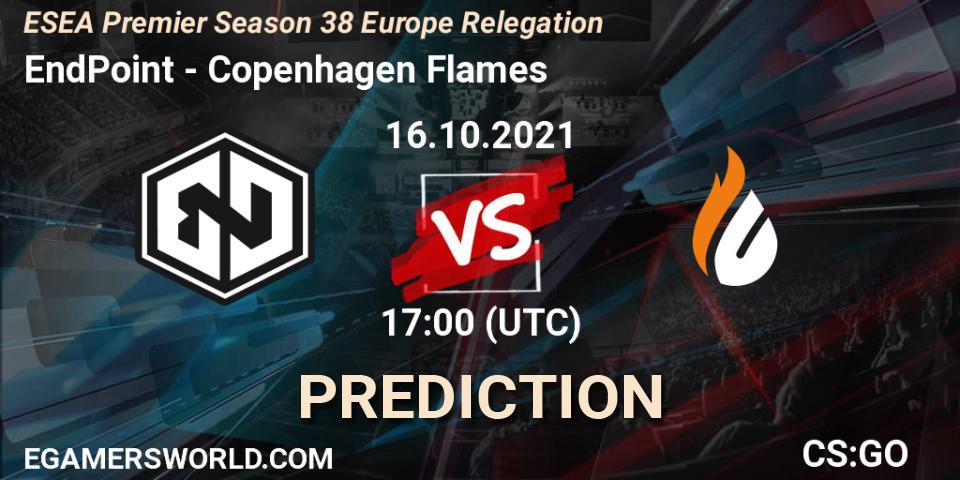 EndPoint - Copenhagen Flames: ennuste. 16.10.2021 at 17:00, Counter-Strike (CS2), ESEA Premier Season 38 Europe Relegation
