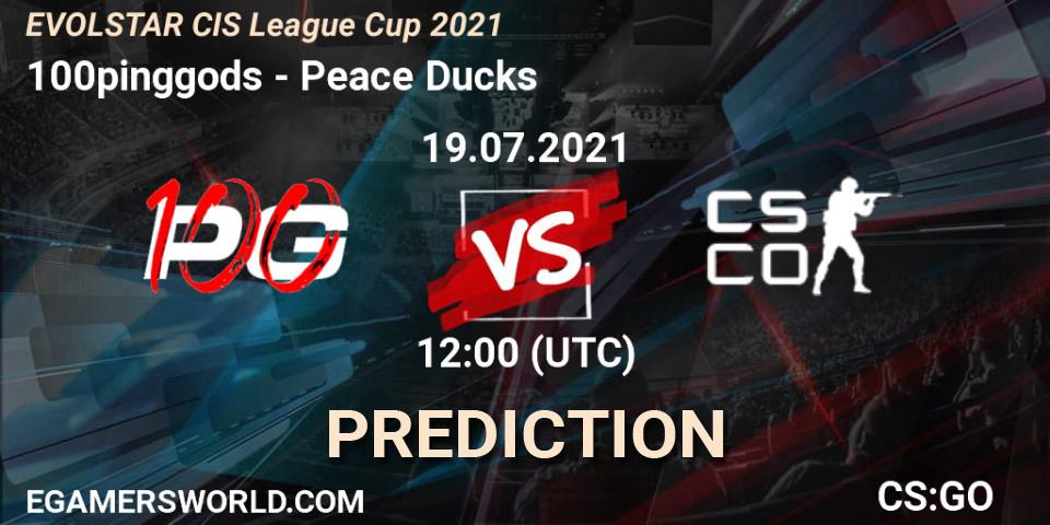 100pinggods - Peace Ducks: ennuste. 19.07.2021 at 12:05, Counter-Strike (CS2), EVOLSTAR CIS League Cup 2021