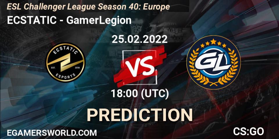 ECSTATIC - GamerLegion: ennuste. 25.02.2022 at 18:00, Counter-Strike (CS2), ESL Challenger League Season 40: Europe
