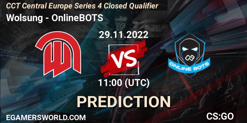 Wolsung - OnlineBOTS: ennuste. 29.11.22, CS2 (CS:GO), CCT Central Europe Series 4 Closed Qualifier