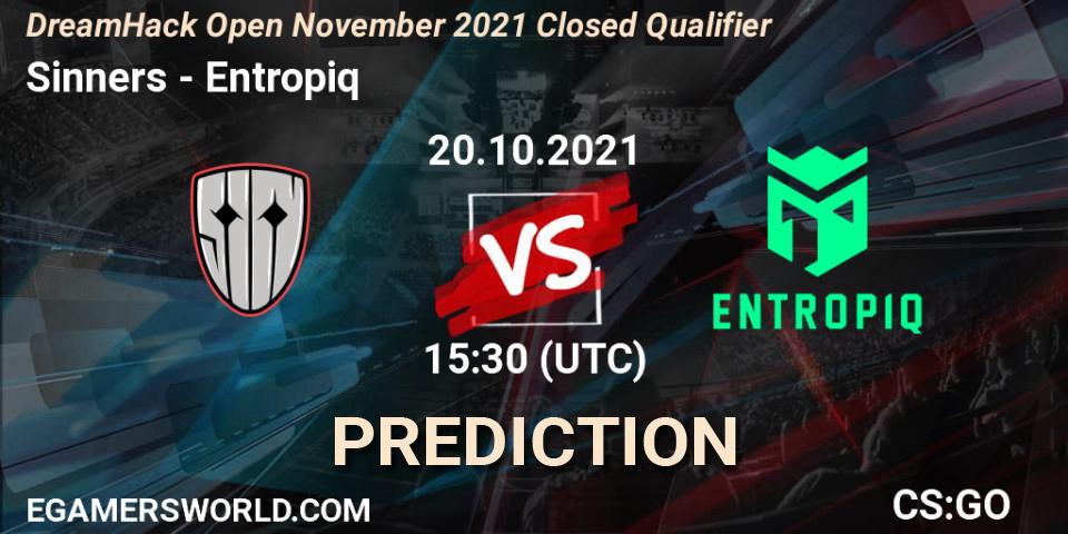 Sinners - Entropiq: ennuste. 20.10.2021 at 15:30, Counter-Strike (CS2), DreamHack Open November 2021 Closed Qualifier